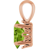 14K Gold Natural Peridot Oval 4-Prong Solitaire Necklace or Pendant - Rose Gold - view 3