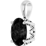 14K Gold Natural Black Onyx Oval 4-Prong Solitaire Necklace or Pendant - White Gold - view 2