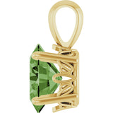 14K Gold Natural Green Tourmaline Oval 4-Prong Solitaire Necklace or Pendant - Yellow Gold - view 3