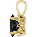 14K Gold Natural Black Onyx Oval 4-Prong Solitaire Necklace or Pendant - Yellow Gold - view 3