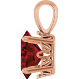 14K Gold Natural Mozambique Garnet Oval 4-Prong Solitaire Necklace or Pendant - Rose Gold - view 3