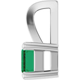 Platinum Emerald Lab-Grown Emerald Solitaire Pendant - view 3