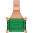 14K Gold Emerald Lab-Grown Emerald Solitaire Pendant - Rose Gold