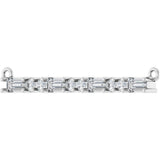 Platinum Straight Baguette Natural Diamond Accented Bar Necklace – 1/2 CTW - view 5