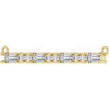 14K Gold Straight Baguette Lab-Grown Diamond Accented Bar Necklace - Yellow Gold - view 5