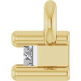 14K Gold Straight Baguette Lab-Grown Diamond Accented Bar Necklace - Yellow Gold - view 6