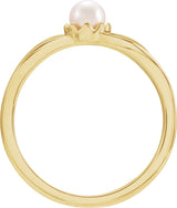 14K Gold Cultured Freshwater Pearl Pearl Ring - Yellow Gold - view 2