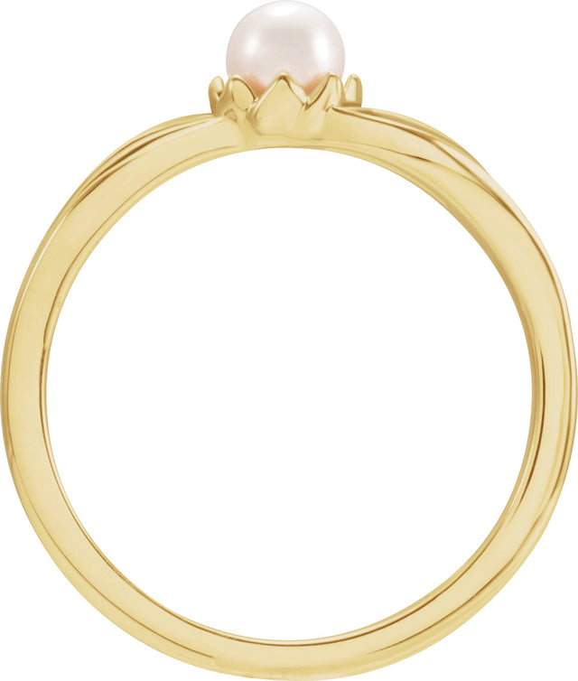 14K Gold Cultured Freshwater Pearl Pearl Ring - Yellow Gold - view 2