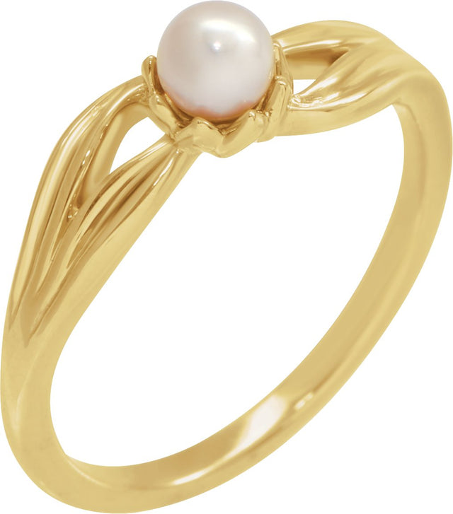 14K Gold Cultured Freshwater Pearl Pearl Ring - Yellow Gold