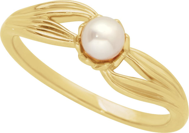 14K Gold Cultured Freshwater Pearl Pearl Ring - Yellow Gold - view 4