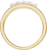 14K Gold Cultured White Seed Pearl Pearl Ring - Yellow Gold - view 2