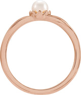 14K Gold Cultured Freshwater Pearl Pearl Ring - Rose Gold - view 2