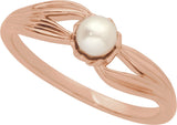 14K Gold Cultured Freshwater Pearl Pearl Ring - Rose Gold - view 4