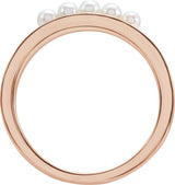 14K Gold Cultured White Seed Pearl Pearl Ring - Rose Gold - view 2