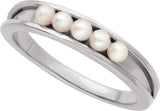 Platinum Cultured White Seed Pearl Pearl Ring - view 4