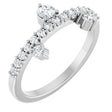 Platinum Round Natural White Sapphire Accented Ring