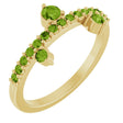14K Gold Round Natural Peridot Accented Ring - Yellow Gold