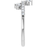 14K Gold Round Natural White Sapphire Accented Ring - White Gold - view 4