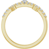 14K Gold Round Natural White Sapphire Accented Ring - Yellow Gold - view 2