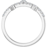 14K Gold Round Natural White Sapphire Accented Ring - White Gold - view 2