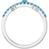14K Gold Round Natural Blue Zircon Accented Ring - White Gold - view 2