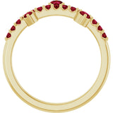 14K Gold Round Natural Ruby Accented Ring - Yellow Gold - view 2