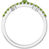 Platinum Round Natural Peridot Accented Ring - view 2