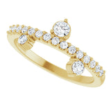 14K Gold Round Natural White Sapphire Accented Ring - Yellow Gold - view 5