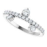 14K Gold Round Natural White Sapphire Accented Ring - White Gold - view 5