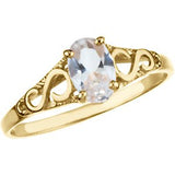 14K Gold Youth Birthstone Ring - Yellow Gold