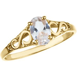 14K Gold Youth Birthstone Ring - Yellow Gold