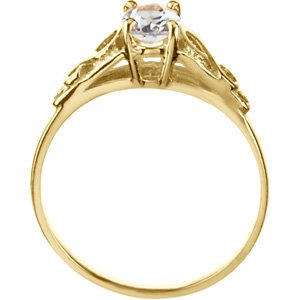 14K Gold Youth Birthstone Ring - Yellow Gold - view 2