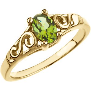 14K Gold Youth Birthstone Ring - Yellow Gold
