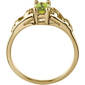 14K Gold Youth Birthstone Ring - Yellow Gold - view 2