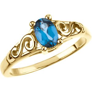 14K Gold Youth Birthstone Ring - Yellow Gold