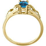 14K Gold Youth Birthstone Ring - Yellow Gold - view 2