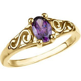 14K Gold Youth Birthstone Ring - Yellow Gold