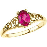 14K Gold Youth Birthstone Ring - Yellow Gold