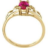 14K Gold Youth Birthstone Ring - Yellow Gold - view 2