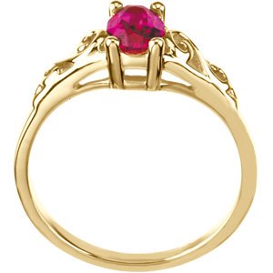 14K Gold Youth Birthstone Ring - Yellow Gold - view 2