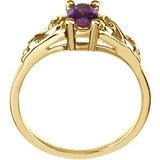 14K Gold Youth Birthstone Ring - Yellow Gold - view 2