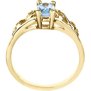 14K Gold Youth Birthstone Ring - Yellow Gold - view 2