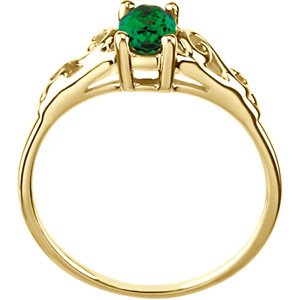 14K Gold Youth Birthstone Ring - Yellow Gold - view 2