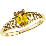 14K Gold Youth Birthstone Ring - Yellow Gold