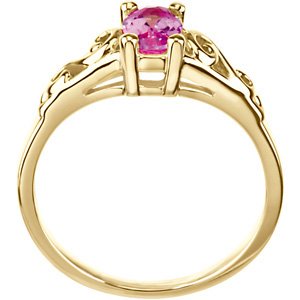 14K Gold Youth Birthstone Ring - Yellow Gold - view 2