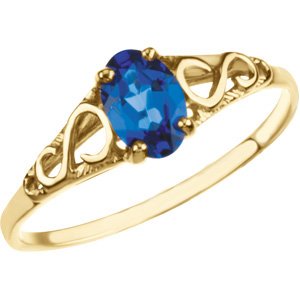 14K Gold Youth Birthstone Ring - Yellow Gold