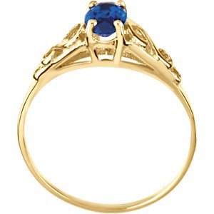 14K Gold Youth Birthstone Ring - Yellow Gold - view 2
