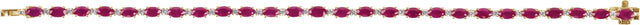 14K Gold Oval Lab-Grown Ruby & Lab-Grown Diamond Line Bracelet - Yellow Gold - view 2