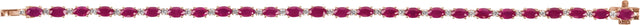 14K Gold Oval Lab-Grown Ruby & Lab-Grown Diamond Line Bracelet - Rose Gold - view 2
