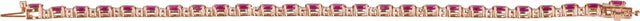 14K Gold Oval Lab-Grown Ruby & Lab-Grown Diamond Line Bracelet - Rose Gold - view 4